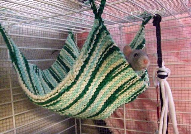 Гамак для декоративной крысы из пряжи